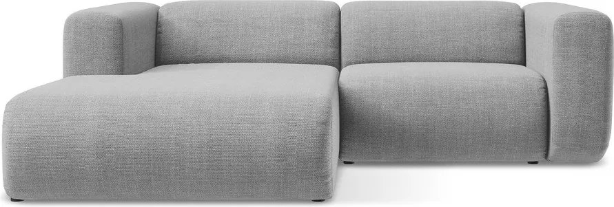 Svetlosivá rohová pohovka (ľavý roh/s leňoškou) Ekahi – Makamii