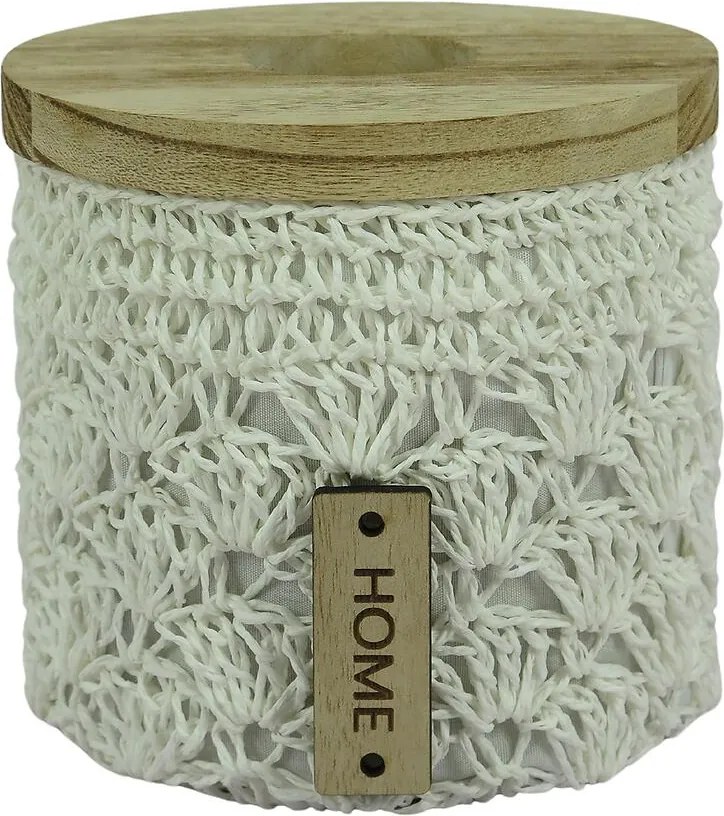 Háčkovaný okrúhly košík S Ø15,5 cm v13,5 cm