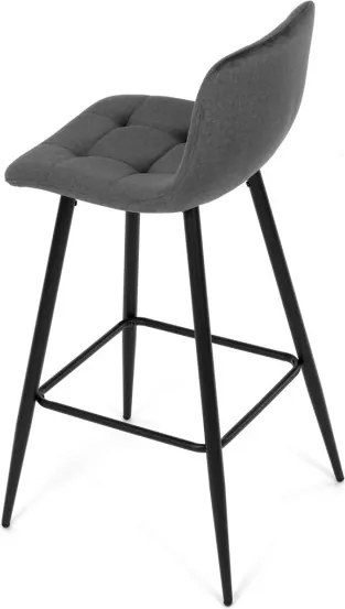 Barová stolička zamatová, sivá AUB-X7015 GREY2