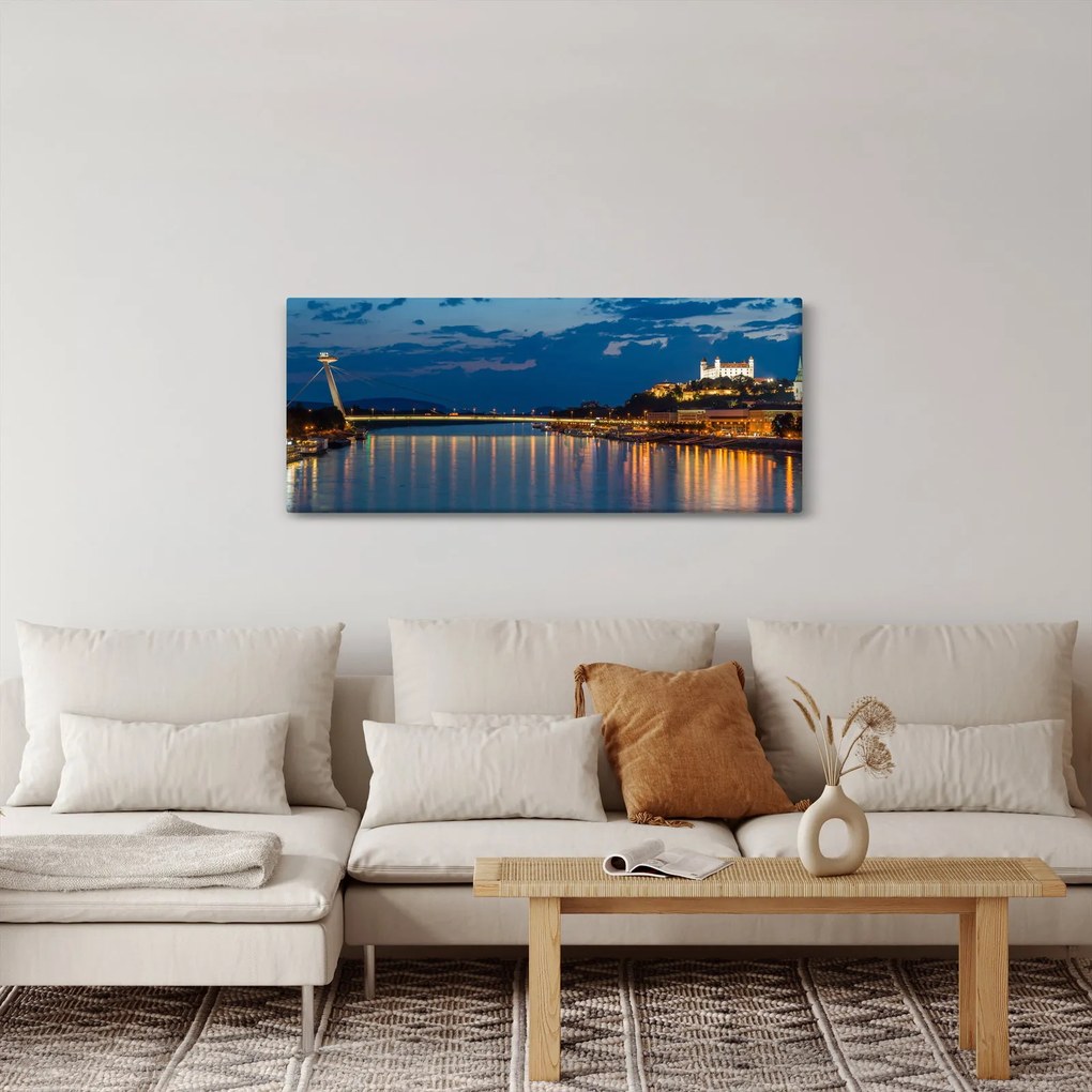 Obraz Bratislavy s hradom (120x50 cm)