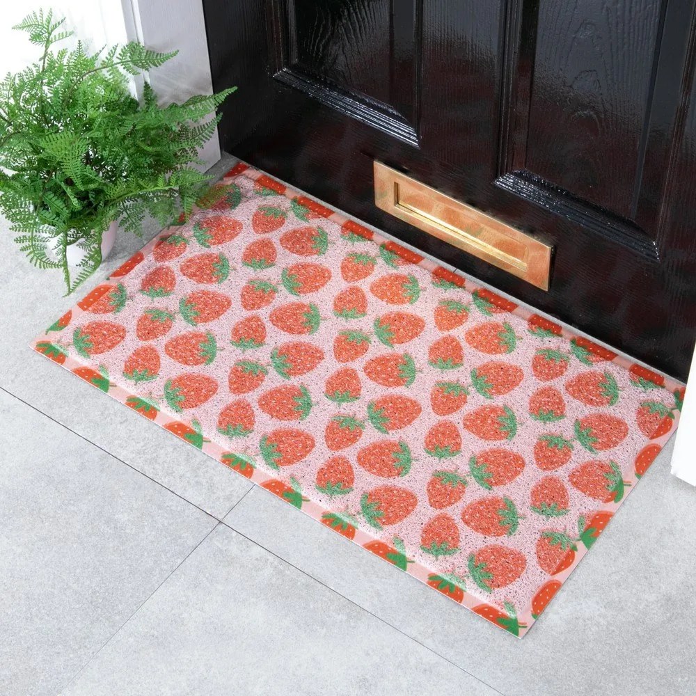 Rohožka z PVC 40x70 cm Pink Strawberry – Artsy Doormats