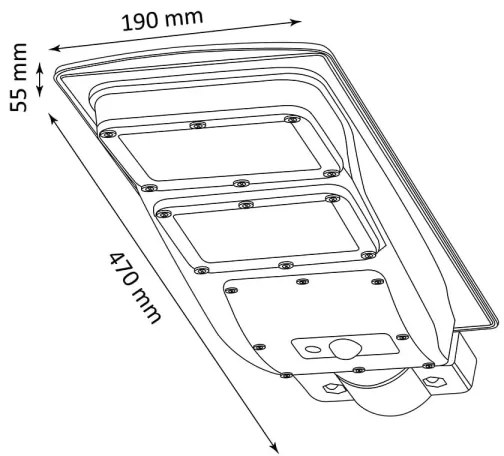 LED Solárna pouličná lampa so senzorom STREET 2xLED/6W/3,2V IP65 + DO