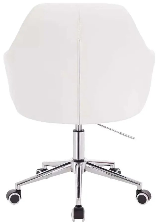 LuxuryForm DESIGN Kreslo ANDORA na striebornej podstave s kolieskami - biele
