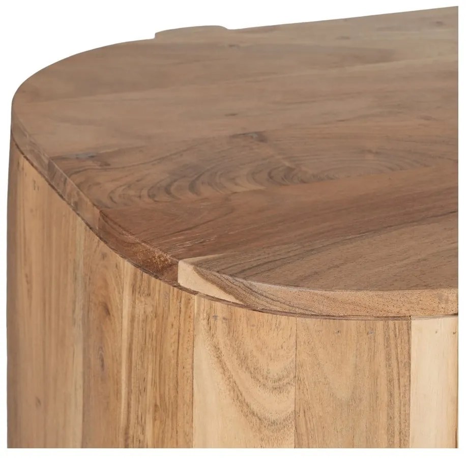 Vitrína z masívu akácie v prírodnej farbe 180x80x40 cm Creel – Ixia