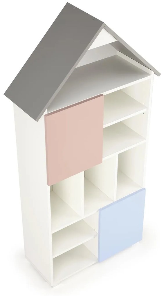 Knižnica v tvare domčeka MURANO 81 cm biela