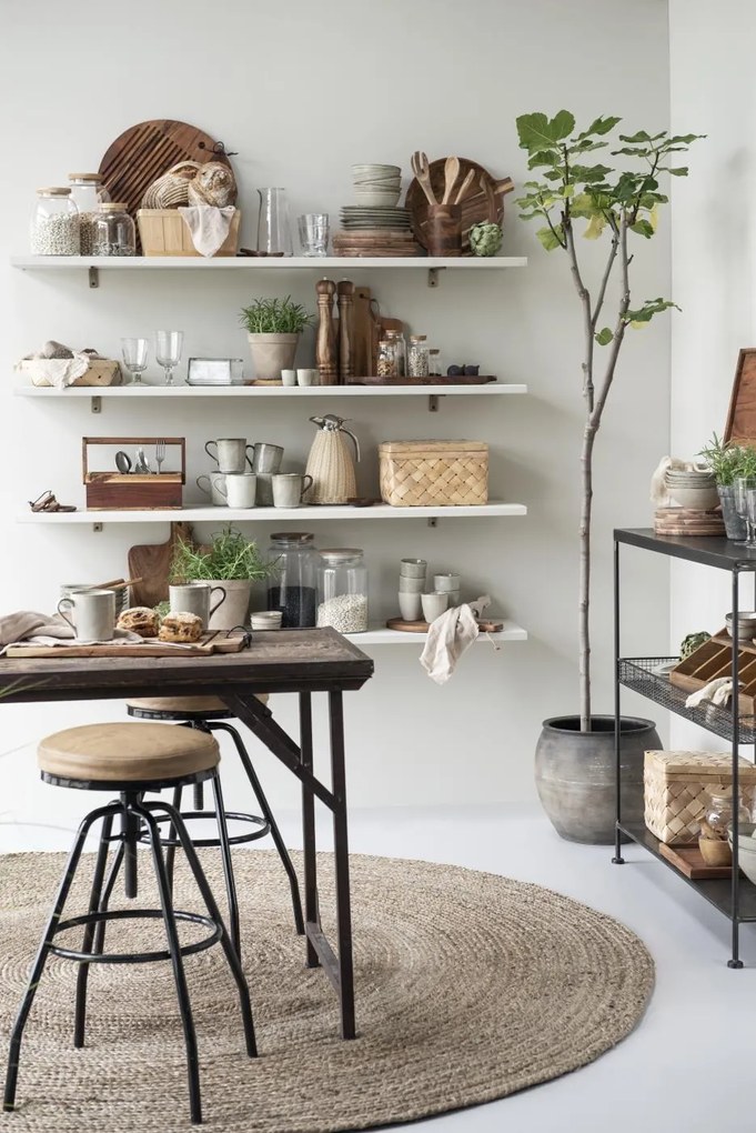 IB Laursen Drevená okrúhla doska s drážkami OILED ACACIA WOOD