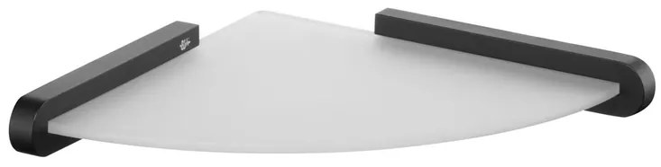 BISK Erga Futura, sklenená rohová polička na kozmetiku, čierna matná, ERG-02956