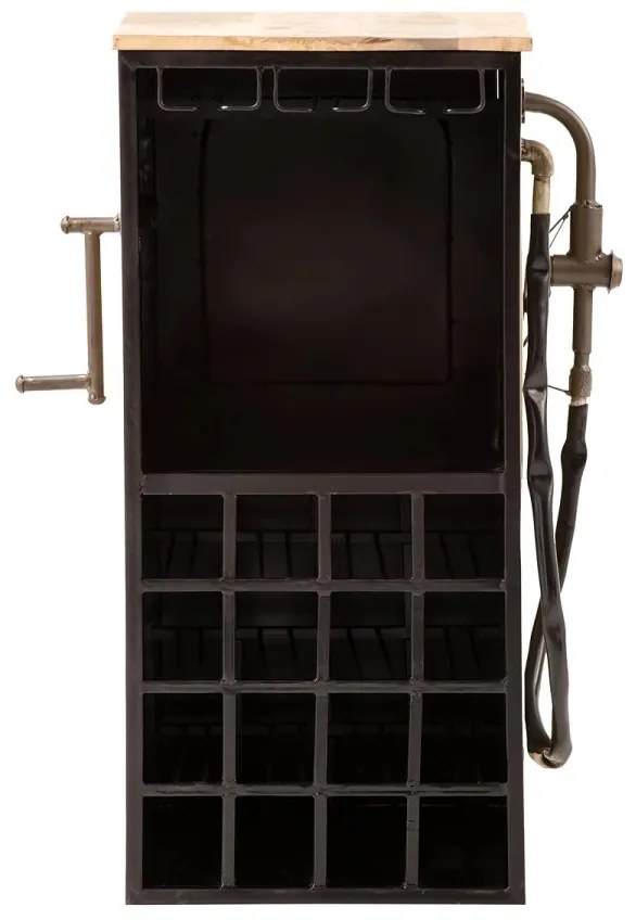 furniture-nabytek.cz - Masívny barový regál Gas Station z mangového dreva a kovu, lakovaný, zelený – 48×50×102 cm