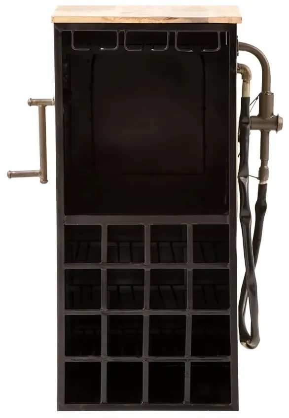 furniture-nabytek.cz - Masívny barový regál Gas Station z mangového dreva a kovu, lakovaný, zelený – 48×50×102 cm