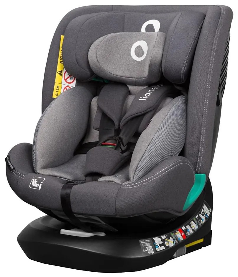 Lionelo - Otočná autosedačka s bázou BASTIAAN ONE i-Size 40-150 cm Grey Stone