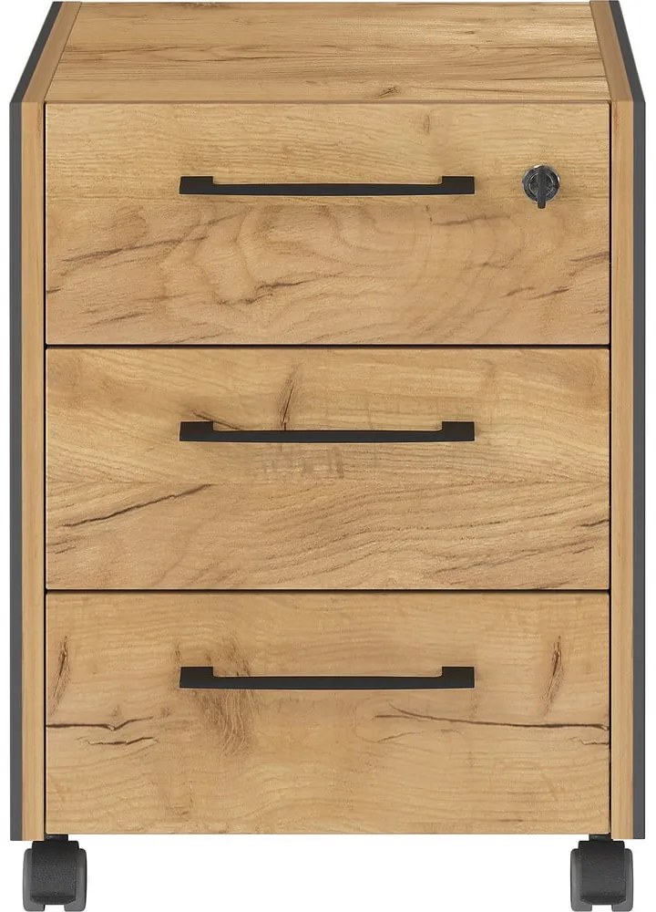 Skrinka v dekore duba v antracitovo-prírodnej farbe 42x54x49 cm Podium – Germania