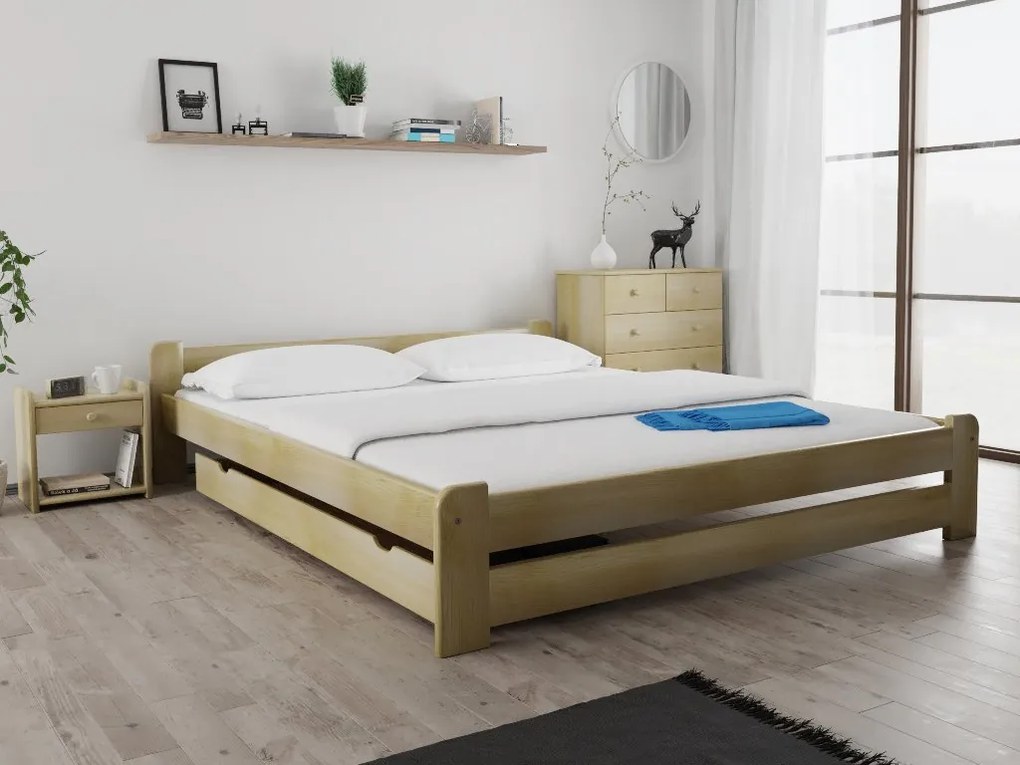 Posteľ Emily 120 x 200 cm, borovica Rošt: S lamelovým roštom, Matrac: Matrac DELUXE 10 cm