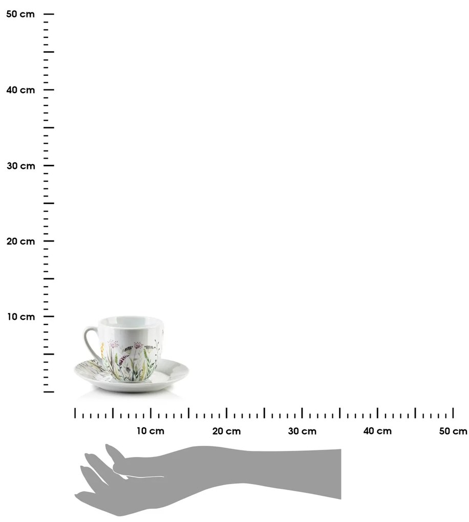 Porcelánová šálka s podšálkou Joy Flowers 250 ml sada 6ks
