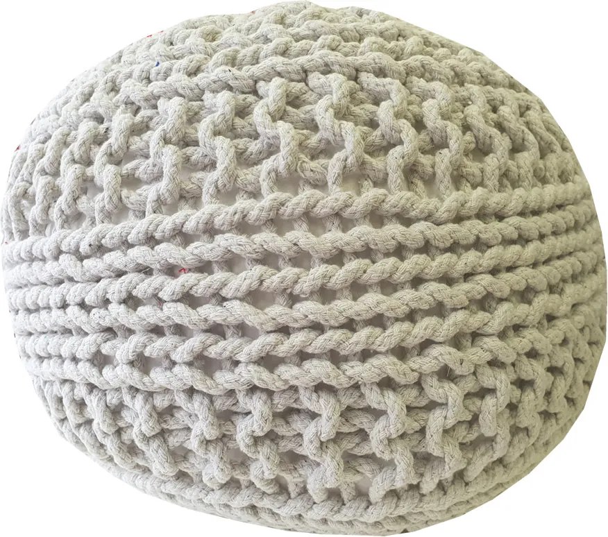 KUDOS Textiles Pvt. Ltd. MEGA AKCE: Sedací vak TEA POUF 17 bílý - 40x40x35 cm