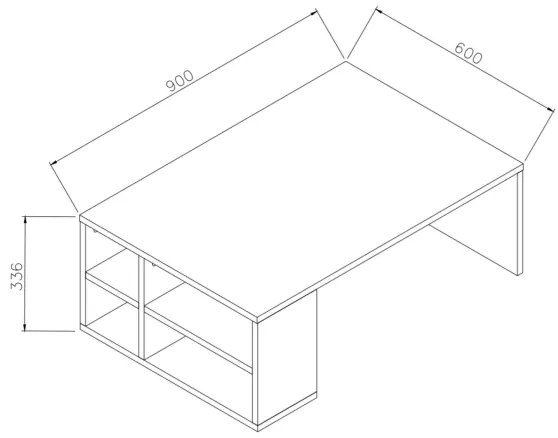 Konferenčný stolík DEFNE 34x90 cm biela/hnedá