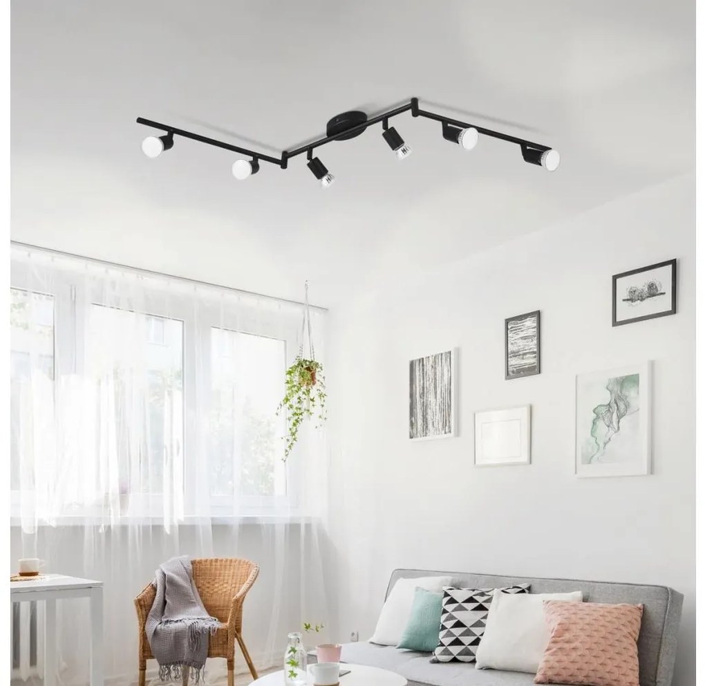 Eglo 32433 - LED Bodové svietidlo BUZZ-LED 6xGU10/2,8W/230V 3000K čierna