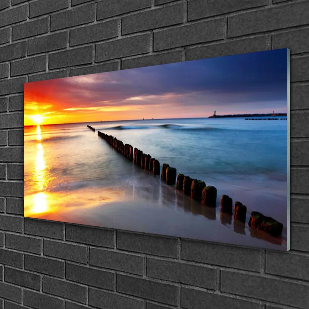 Skleneny obraz More slnko krajina 125x50 cm