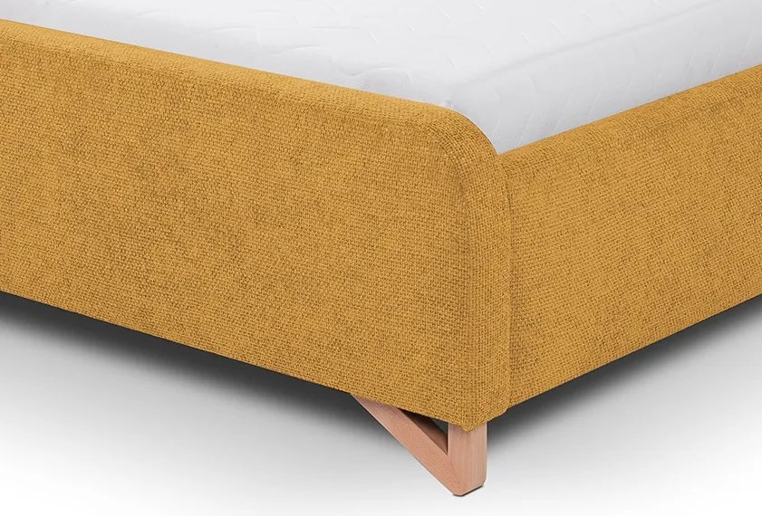 Posteľ Flamingo 180x200 cm, žltá štruktúrovaná tkanina