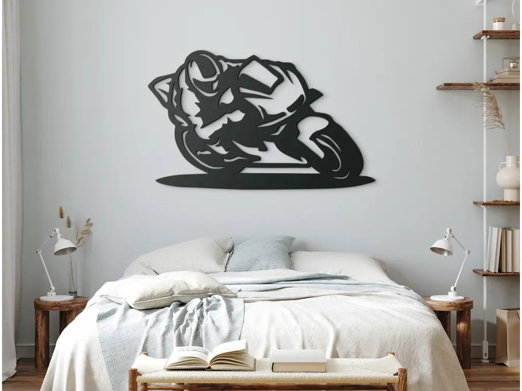 drevko Obraz Jazda motorkára Rozmer obrazu: 27,5 x 44,5 cm, Farba dekorácie: Čierna