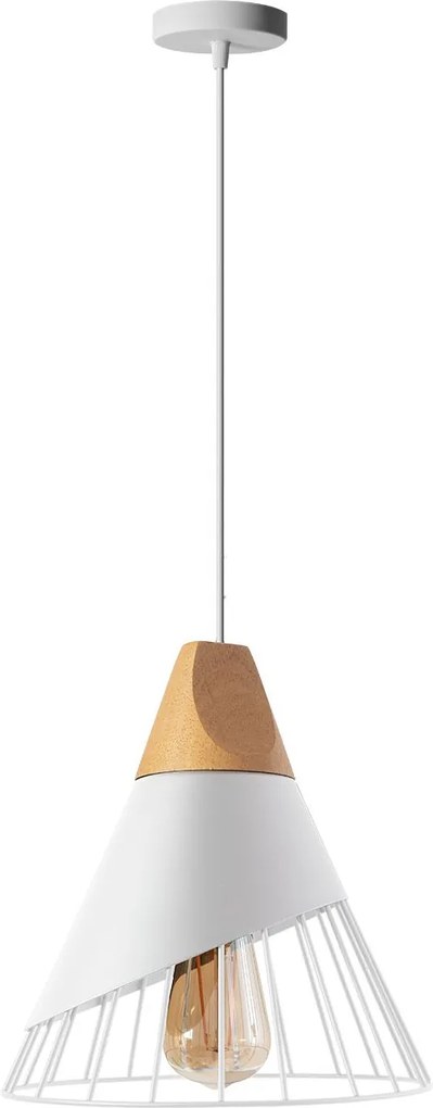 Toolight Toolight, závesná stropná lampa 1xE27 APP226-1CP, biela-hnedá, OSW-00893