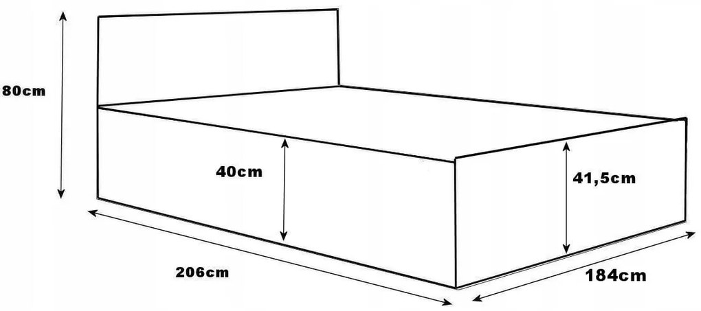 Posteľ 180x200 cm s matracom a úložným priestorom SPART1 Černá