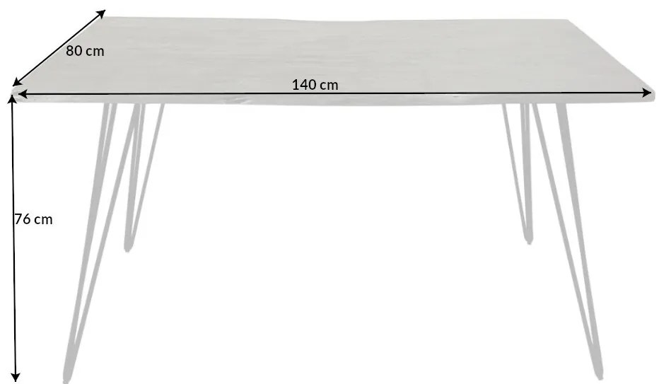 Dizajnový jedálenský stôl Shayla 140 cm sivá akácia