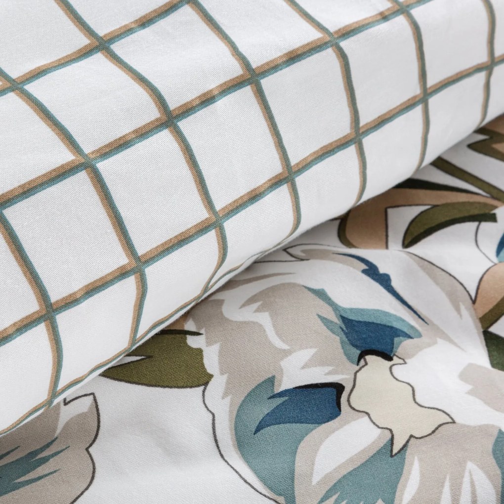 SATÉNOVÉ OBLIEČKY SPRING40 200X220 CM, 2 KS 70X80 CM KVETY