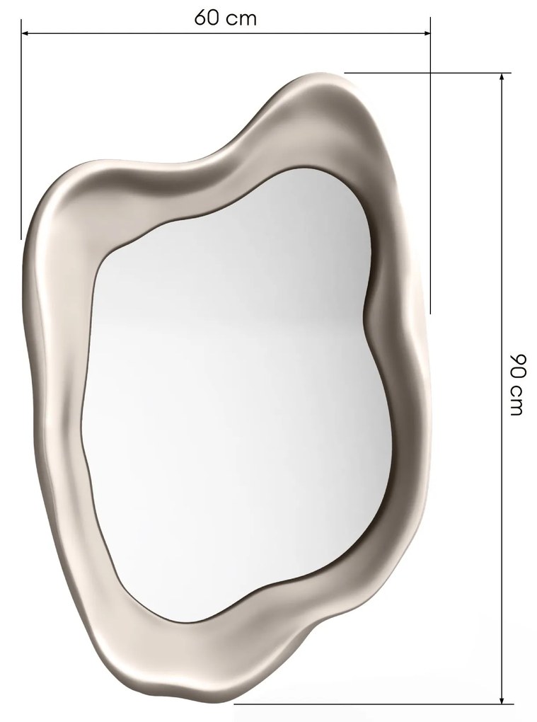 Dekorativní nástěnné zrcadlo Leonardo 60x90 cm šedo-béžové