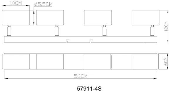 Globo 57911-4S - Bodové svietidlo ROBBY 4xGU10/25W/230V