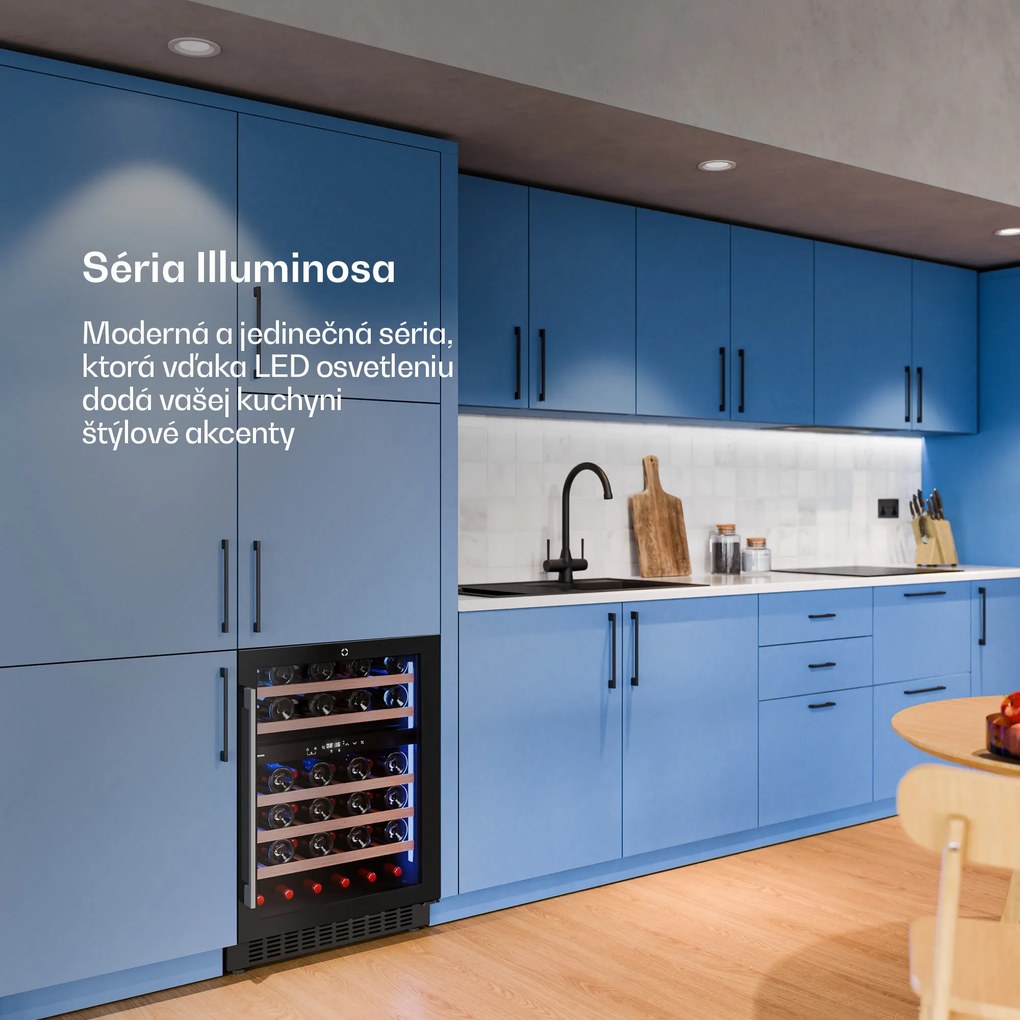 Klarstein Illuminosa vstavaná vinotéka | Dualzone | 129 litrov | 46 fliaš | 60 cm