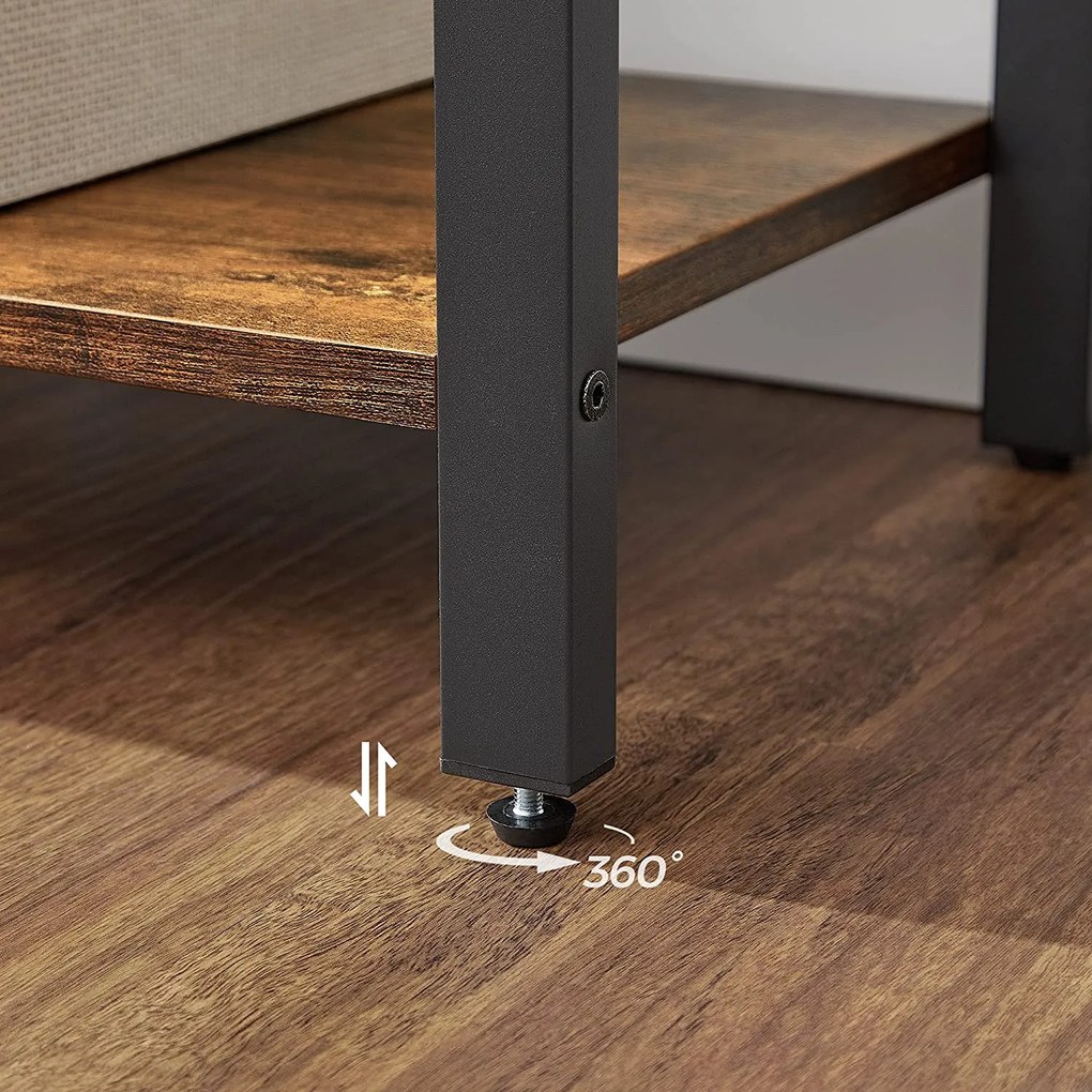 Polica na knihy, regál so 4 poličkami, rustikálna hnedá