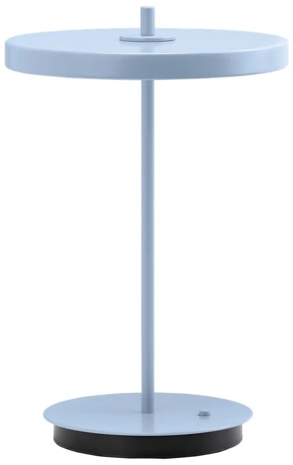 Svetlomodrá kovová LED stolová lampa s kovovým tienidlom (výška 31 cm) Asteria Move – UMAGE