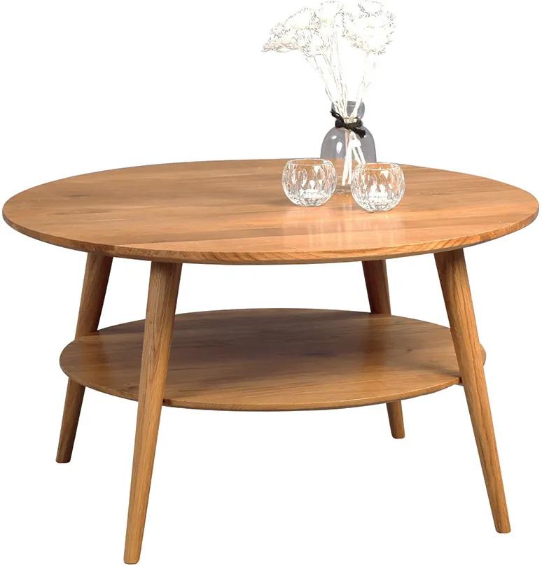 Konferenčný stolík z masívu Stella, 80 cm, divoký dub