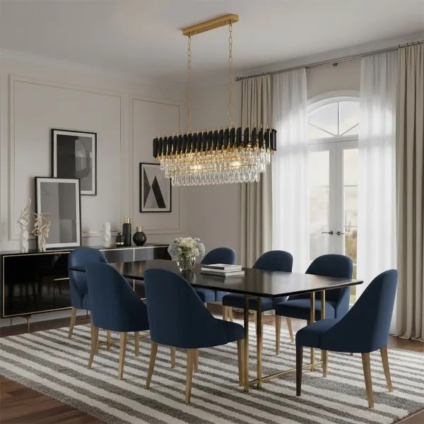 Brilagi - Luster na reťazi ECLIPSE 10xE14/10W/230V 78x28 cm čierna/zlatá