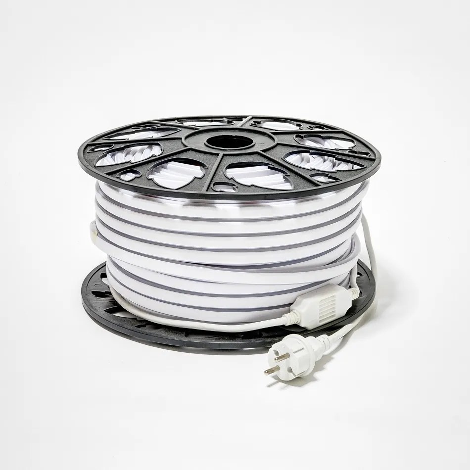 DECOLED Obojstranný LED neón, teplá biela, IP44, 50 m