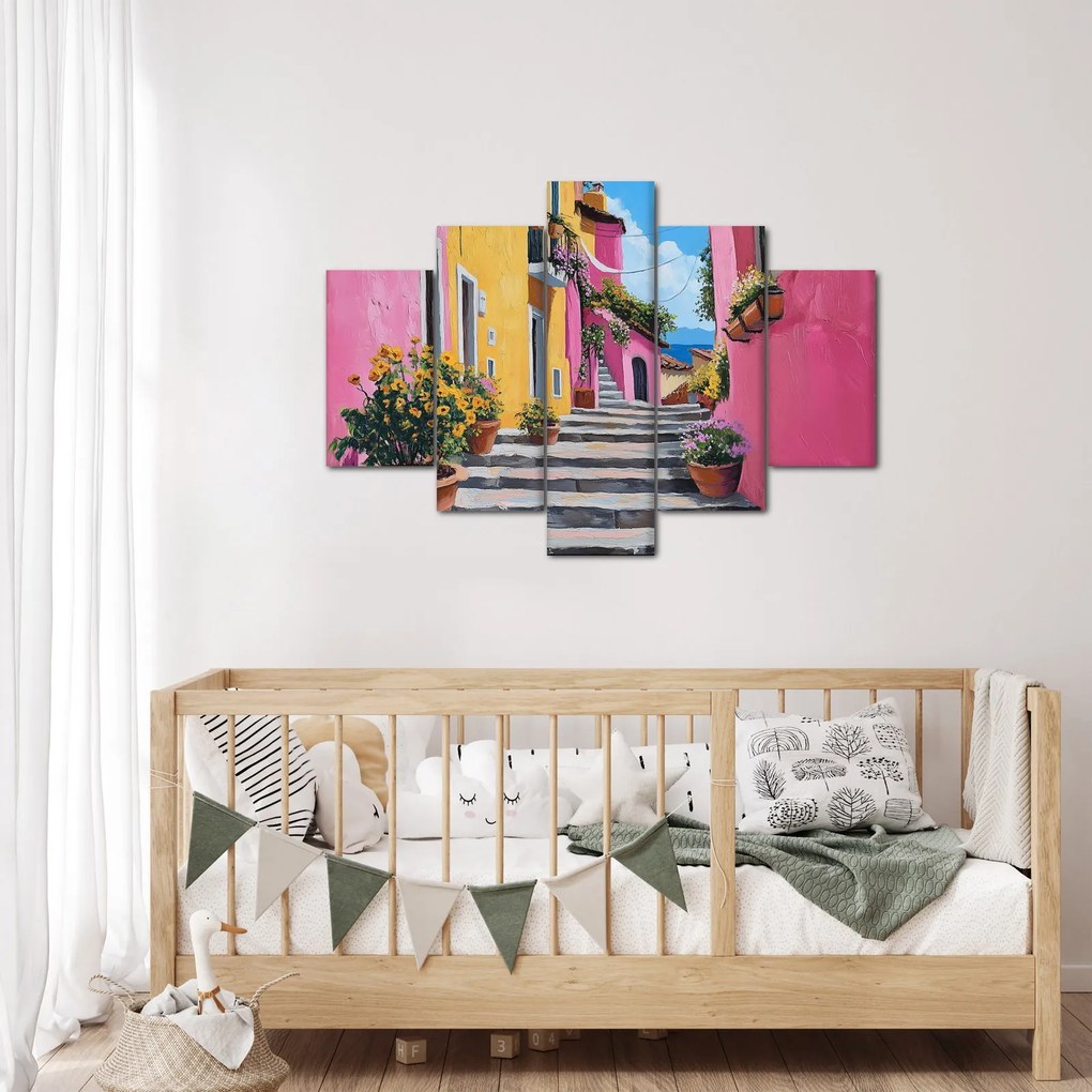Obraz - Ružová ulička (150x105 cm)