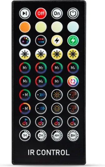 LED stmievateľný solárny reťaz 25xLED/1,5W/3,7/5V 2200 mAh 15 m IP65 čierna + diaľkové ovládanie