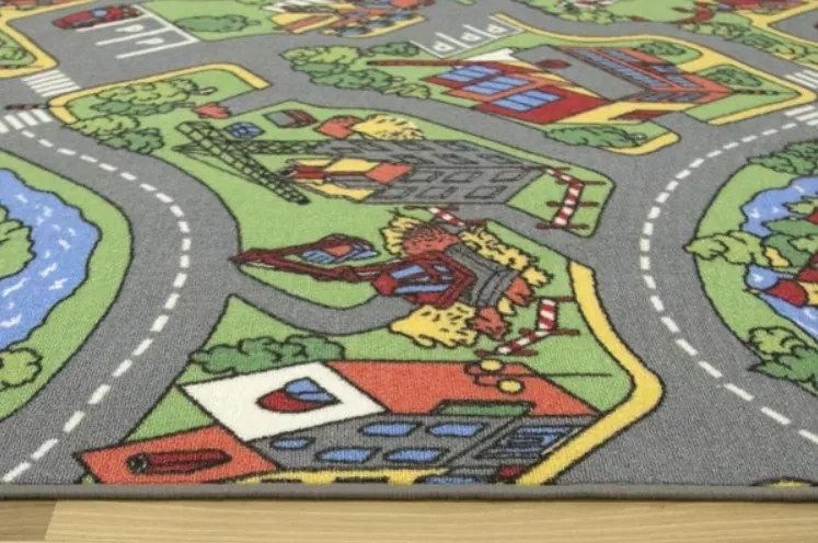 Vopi, Detský kusový koberec Hravé mesto štvorec, 250x250, viacfarebná, detská izba