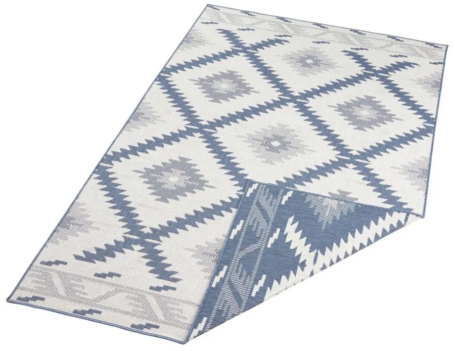 Modro-krémový vonkajší koberec NORTHRUGS Malibu, 170 x 120 cm