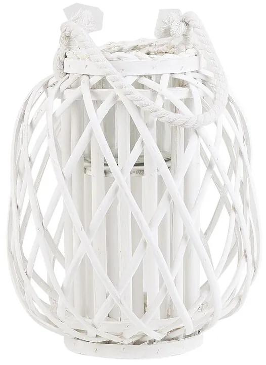 Dekoratívny lampáš 30 cm biely MAURITIUS  Beliani