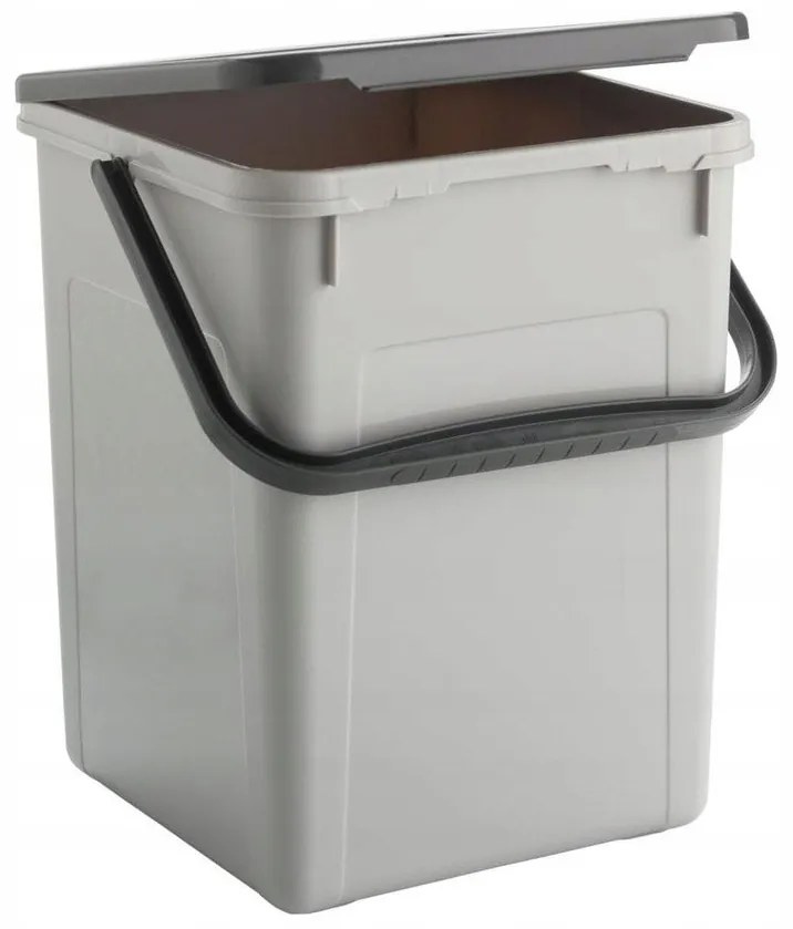 Rotho Nádoba na prací prášok, granule alebo bioodpad – 9 l DETERGENT sivý