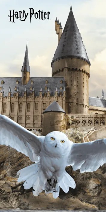 Jerry Fabrics Bavlnená froté osuška - Harry Potter "Hedwig 02"