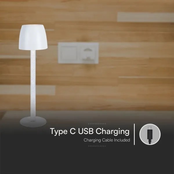 LED Stmievateľná nabíjacia stolná lampa LED/3W/5V 3000K biela