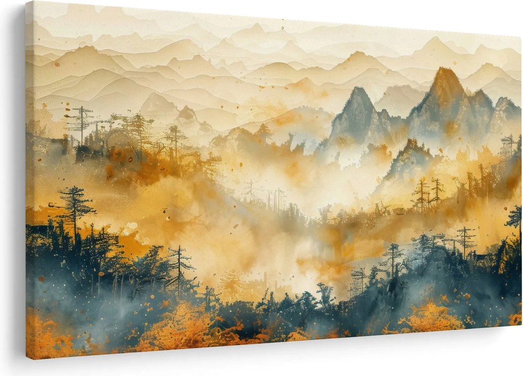 Obraz - Pohorie, akvarel (90x60 cm)