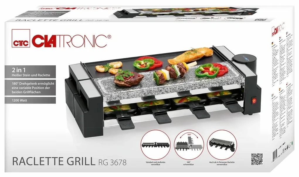 Clatronic RG 3678 raclette gril 2v1