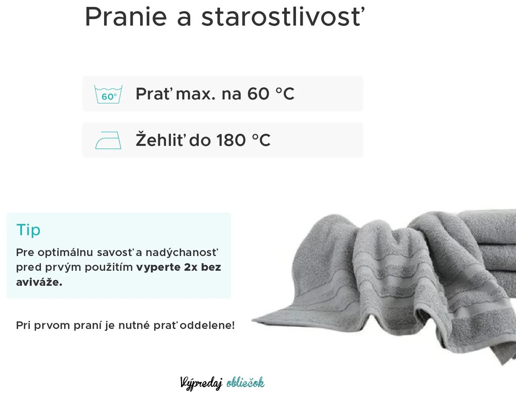 Detský uterák LINEA 30x50 cm tmavosivý, 100% bavlna