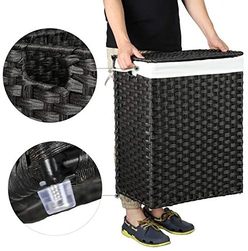 Kôš na prádlo z umelého ratanu, 60x46x33cm