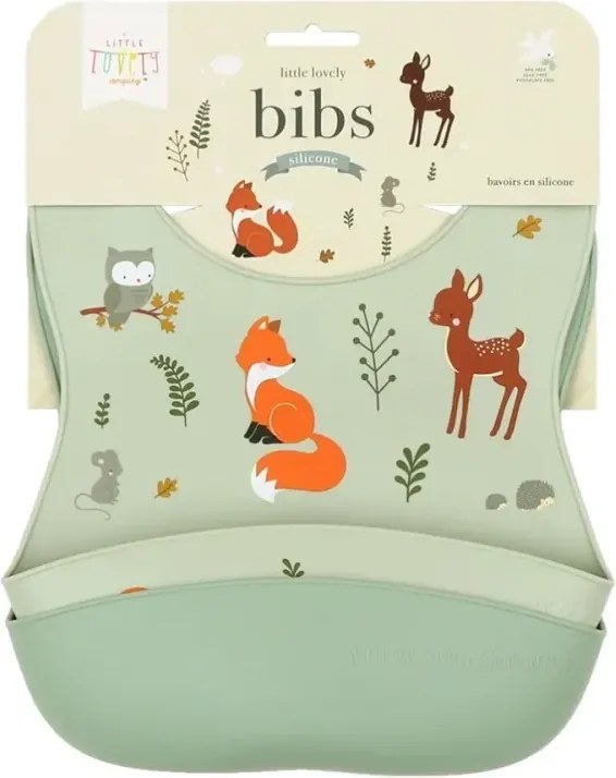 Sada 2 silikónových podbradníkov lesní priatelia