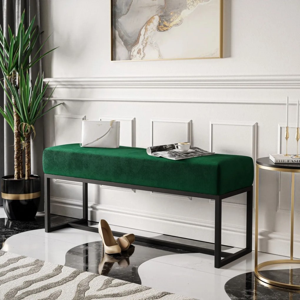 ČALÚNENÝ TABURET / LAVICA CLAUDIO + ČIERNY PODSTAVEC