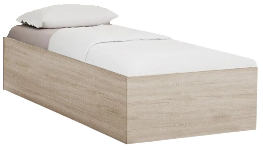 Posteľ BELLA 90 x 200 cm, dub sonoma Rošt: Bez roštu, Matrac: Matrac COCO MAXI 20 cm